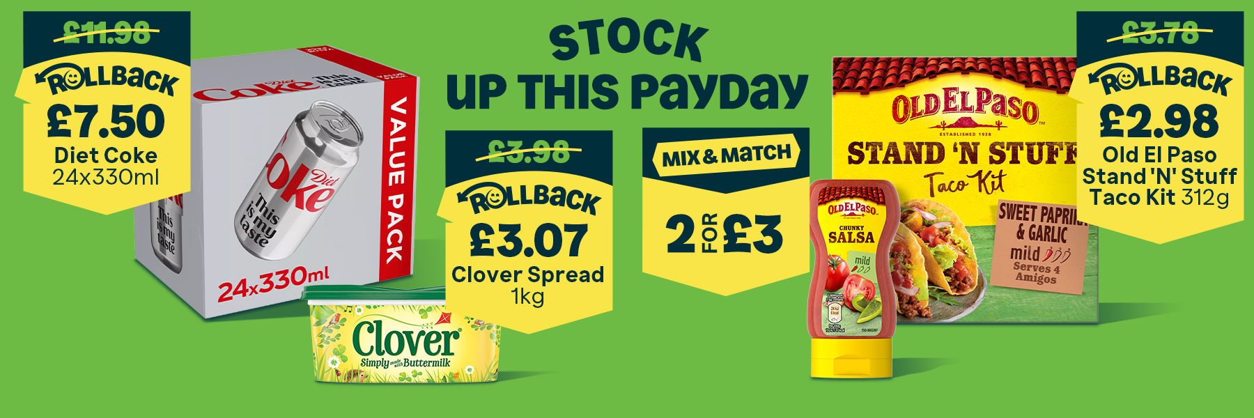 Stock up this payday on household essentials.