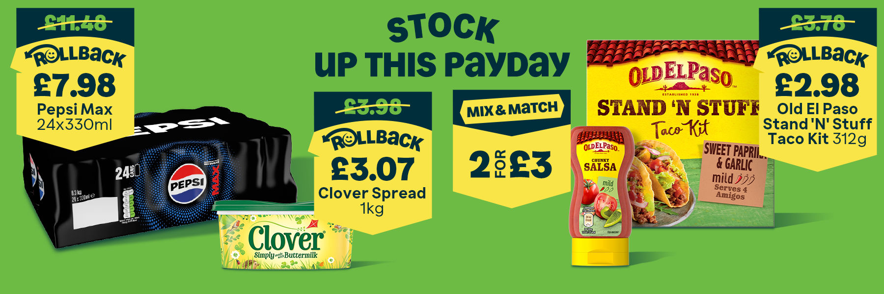 Stock up this payday on household essentials.