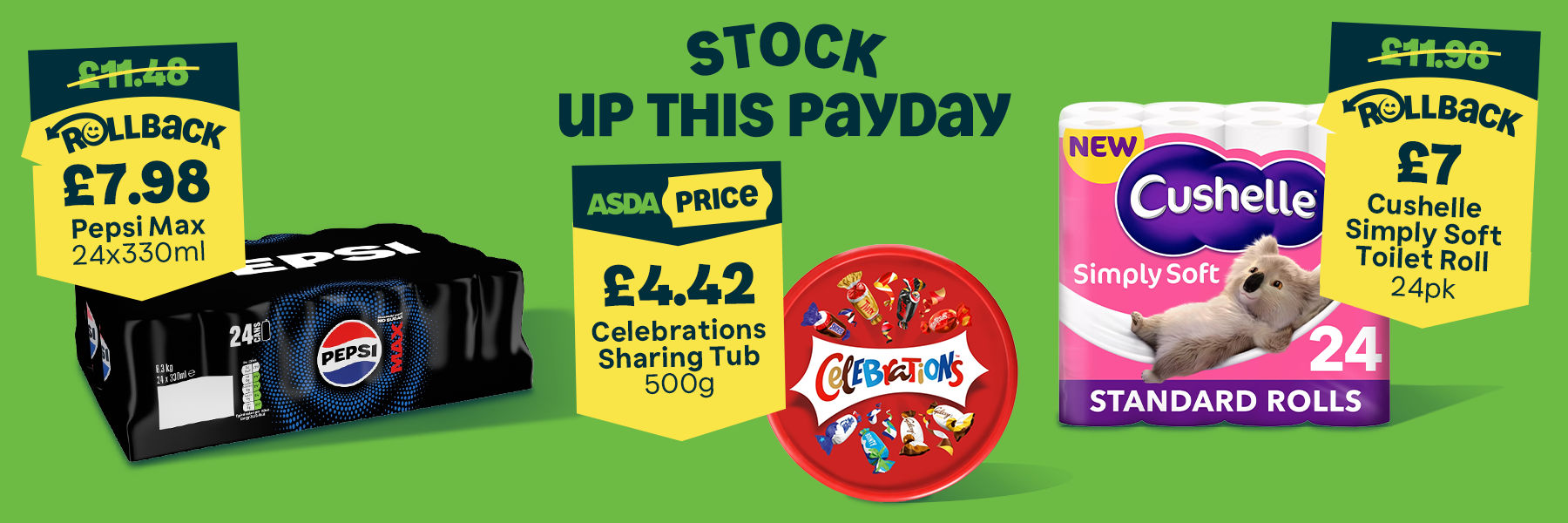 Stock up this payday on household essentials.