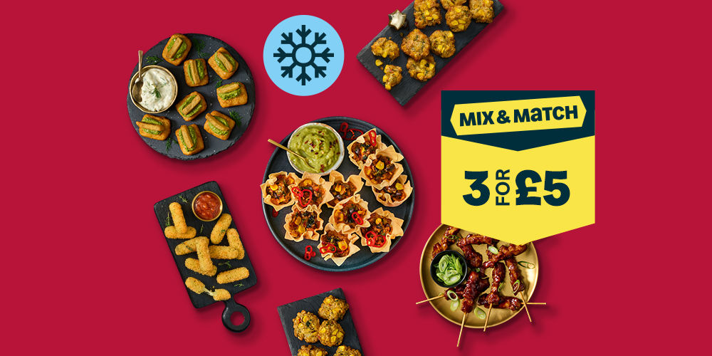 Mix & Match any 3 for £5 across selected frozen party food.