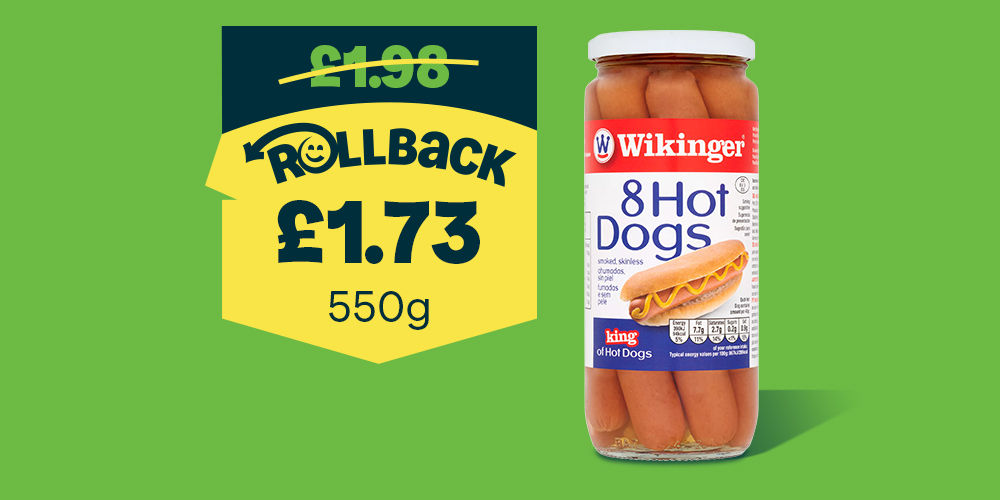 Celebrate Bonfire Night with Wikinger Bockwurst Style Hot Dogs in Brine on Rollback.