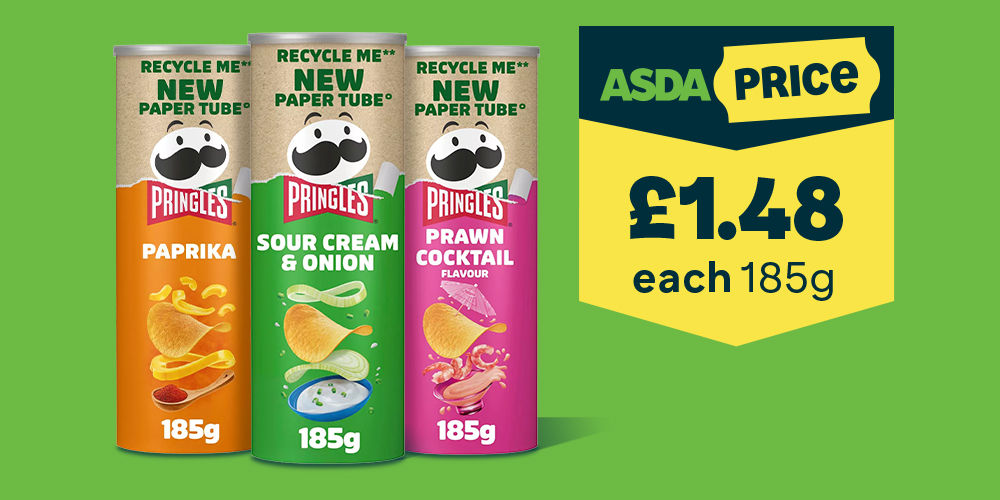 £1.48 Pringles 185g. That’s Asda Price.