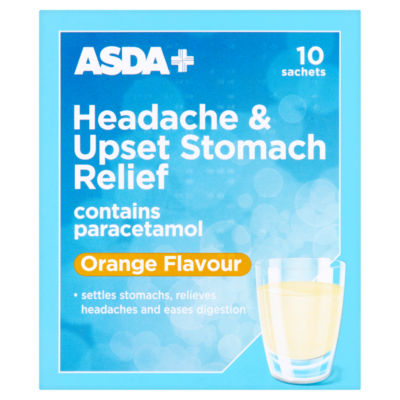 ASDA Headache & Upset Stomach Relief Sachets Orange Flavour