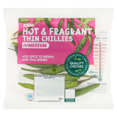 ASDA Hot & Fragrant Thin Chillies 50g