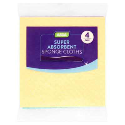 ASDA 4 Super Absorbent Sponge Cloths