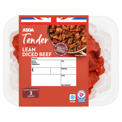 ASDA Tender Lean Diced Beef 250g