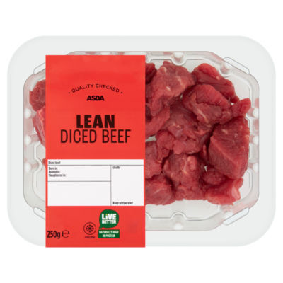 ASDA Lean Diced Beef 250g