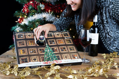 Annem Hobson with her Cheese Advent calendar for Christmas 2018