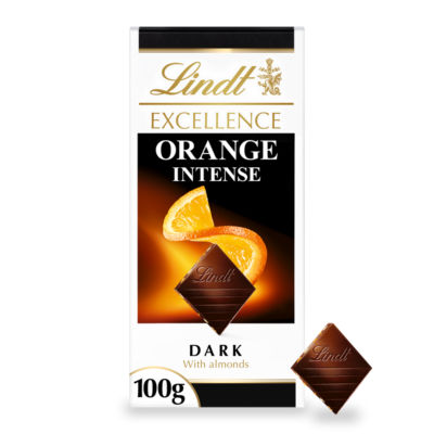 Lindt Excellence Dark Orange with Almonds Chocolate Bar 100g