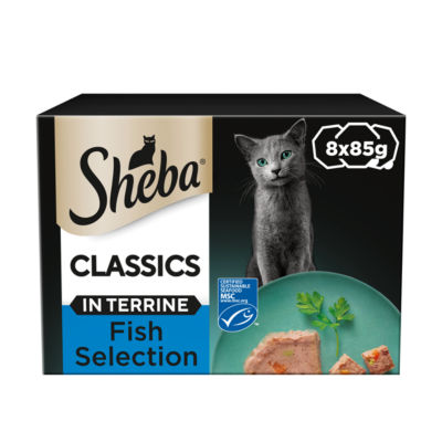 Sheba ® Classics Adult Cat Food with Salmon in Terrine 8 x 85g Tray