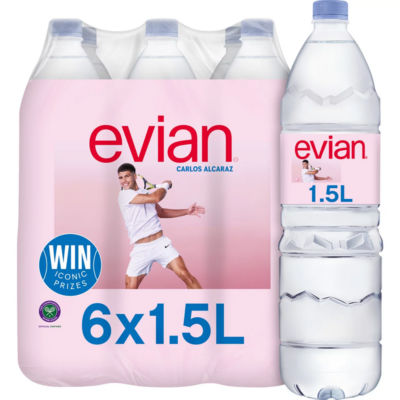 Evian Natural Bottled Mineral Still Water Multipack 6X1.5l