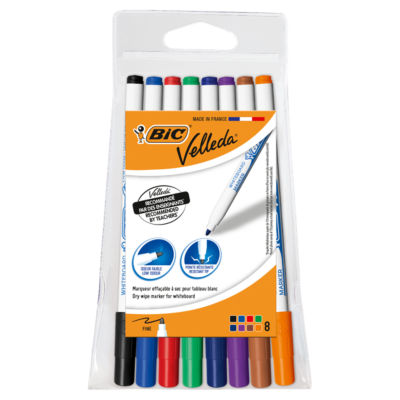 BIC Velleda Thin Markers Pens 8 Pack