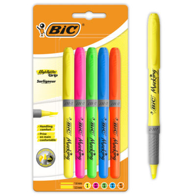 BIC Highlighter Grip Pens 5 Pack