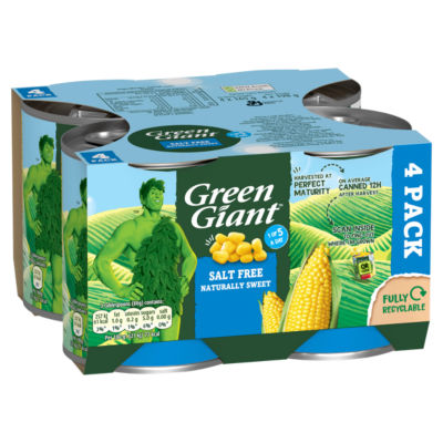 Green Giant Salt Free 4 x 198g - ASDA Groceries