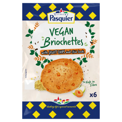 Brioche Pasquier Vegan Briochettes with Fruit Chips & Chia Seeds