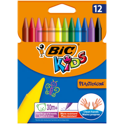 Bic Plastidecor Colouring Crayons X12
