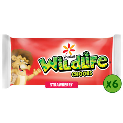 Wildlife Choobs Kids Strawberry Yoghurt Tubes 6 X 37G