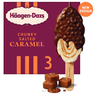 Häagen-Dazs Chunky Salted Caramel Ice Cream Sticks 3x80ml