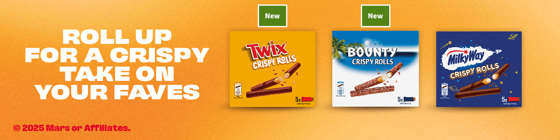 Twix Cripsy rolls - Bounty Crispy rolls - Milky way Crispy rolls - Shop now