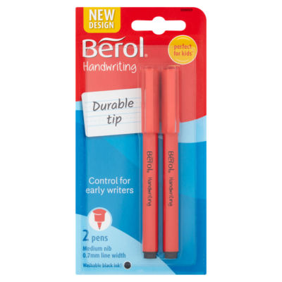 Berol Handwriting Pens, Round Shape, Black Ink, 2 Count