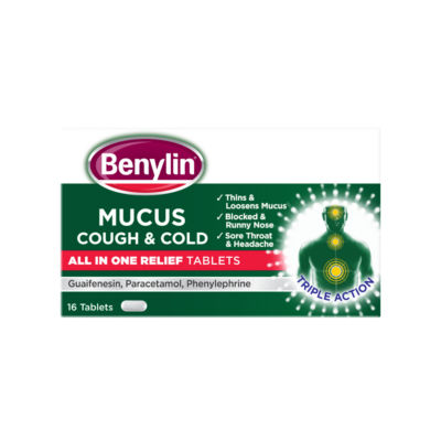 Benylin Mucus Cough & Cold All In One Relief Tablets - 16s