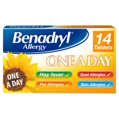 Benadryl Allergy One A Day 10mg Long-Lasting Hayfever Relief 14 Tablet