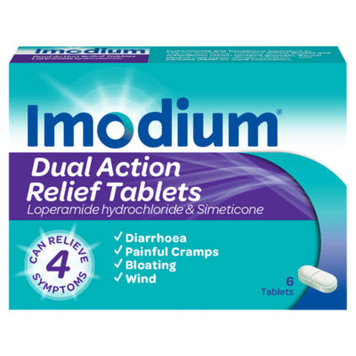 Imodium Dual Action Relief From Diarrhoea 6 s