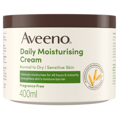 Aveeno Daily Moisturising Cream, Normal - Dry Sensitive Skin, 400Ml