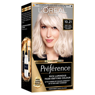 L'oreal Preference Preference 10.21 Very Light Pearl Blonde, Rich Luminous Fade-Defying Permanent Colour