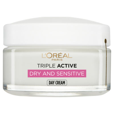 L'oreal Paris Triple Active Day 24H Hydrating Moisturiser - For Sensitive & Dry Skin, 50Ml