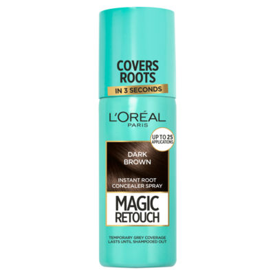 L&rsquo;Oreal Magic Retouch L&rsquo;Oreal Magic Retouch Instant Root Spray, Grey, Dark Brown: Quick grey root coverage.