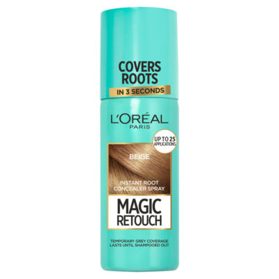 L&rsquo;Oreal Magic Retouch L&rsquo;Oreal Magic Retouch Instant Root Spray, Grey, Beige: Seamlessly blends with your hair colour.