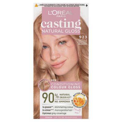 L'Oréal Paris Natural Gloss 9.23 Lt Blonde Sucre: No Ammonia, glossy, lasts 32 washes, 3x glossier, 4x silkier.
