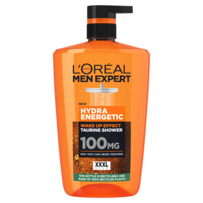 L'Oréal Paris L'Oréal Men Expert Hydra Energetic 3-in-1 Shower Gel Large XXL, for Body, Face, Hair, 1L