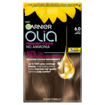 Garnier Olia No Ammonia Permanent Hair Dye - 6.0 Light Brown