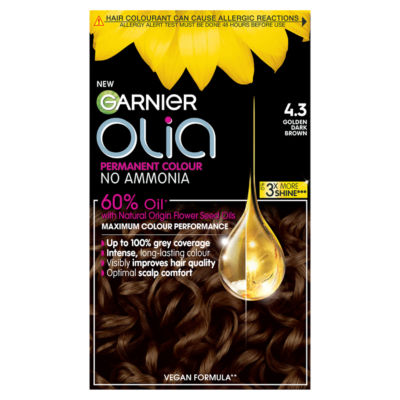 Garnier Olia 4.3 Golden Dark Brown No Ammonia Permanent Hair Dye