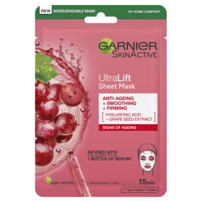 Garnier Ultralift Anti Ageing Radiance Boosting Face Sheet Mask 28g