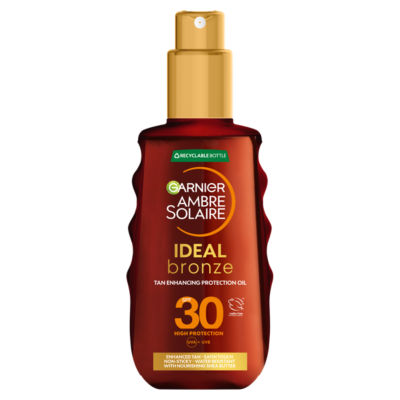 Garnier Ambre Solaire Ideal Bronze Protective Oil Sun Cream Spray Spf30 150Ml