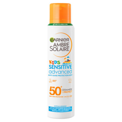 Garnier Ambre Solaire Spf 50+ Sensitive Advanced Kids Anti-Sand Sun Cream Mist 150Ml