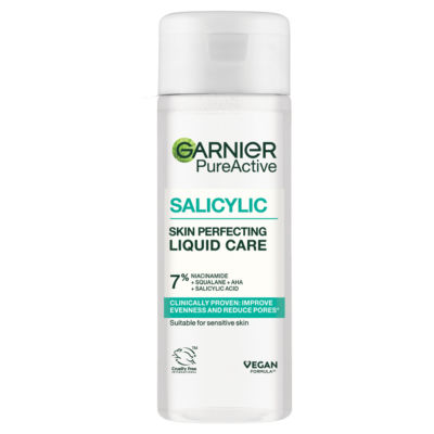 Garnier Salicylic Skin Perfecting Liquid Care Toner, 7% Niacinamide, Squalane AHA & Salicylic Acid