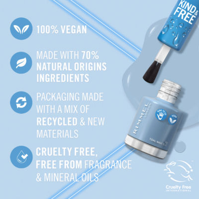 Rimmel London Kind & Free Nail Polish - Tidal Wave Blue 8ml