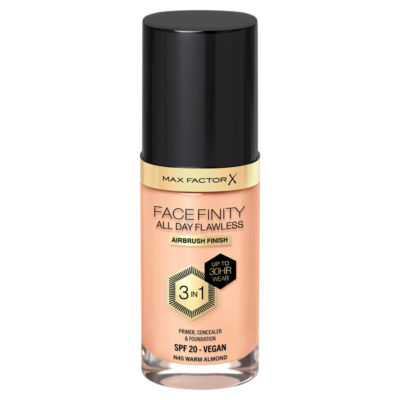 MAX FACTOR Facefinity All Day Flawless Foundation N45 Warm Almond 30ml
