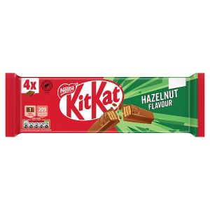 KitKat 4 Finger Hazelnut Chocolate Bar 4 Pack Multipack 166g