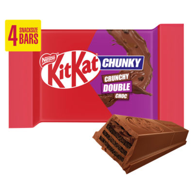 KitKat Chunky Crunchy Double Chocolate Bar 4 Pack Multipack 136g