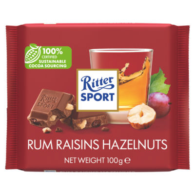 Ritter Sport Rum Raisins Hazelnuts 100G
