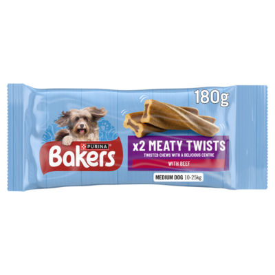 Nestle Purina Bakers Meaty Twists Medium Beef Dog Chews 180G - 10136843   - Image 7
