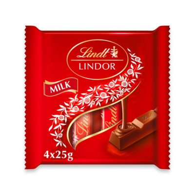 Lindt Lindor Milk Treat Bar Multipack 4x25g