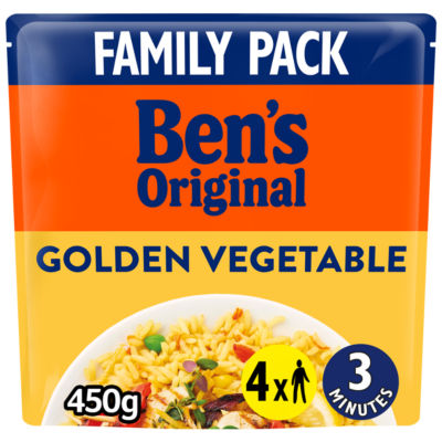 Ben's Original Bens Original Golden Vegetable Microwave Rice Family Pack 450g