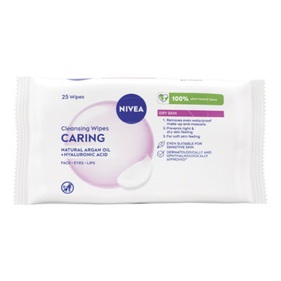 Nivea Caring 3-In-1 Cleansing Wipes For Dry Skin