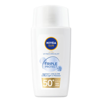Nivea Unisex UV Face Specialist Triple Protect SPF50+ Fluid in Clear | Size: 40ml